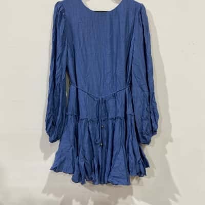 Indikah Womens  Long Sleeve Party Dress Blue RRP$85.00