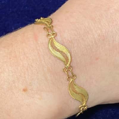 Stamped 925 Vermeil Filigree Bracelet