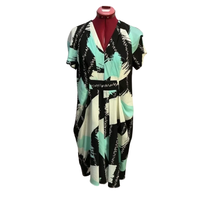 Country Road Womens  Size 10 Casual Dress Black  / Teal / White 