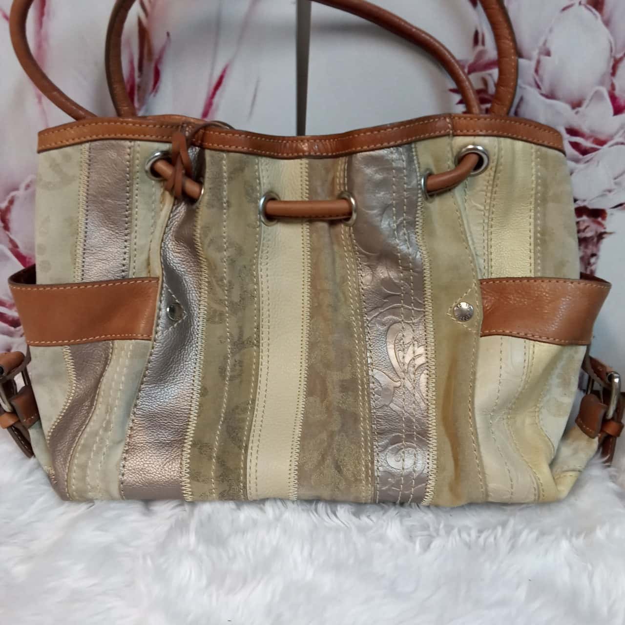 Fossil designer Multicoloured Embossed Handbag