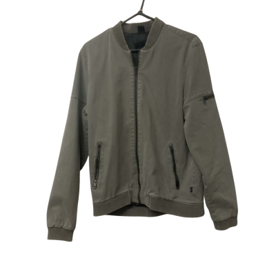 Mens Silent Theory Size L Grey/ Green Zip Up Jacket