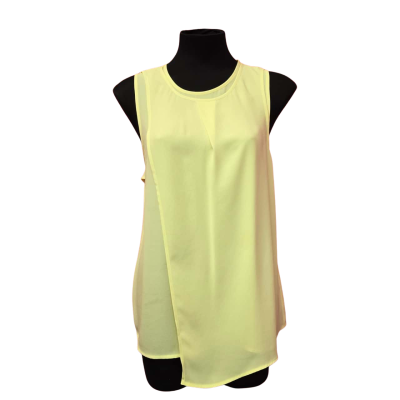 Cue Womens  Size 10 Yellow Top with Overlay