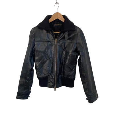 Nicholas K Womens  Size M Genuine Leather Jacket Black  