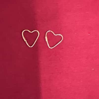  Women's 925 Silver Open Heart Sleeper Earrings 