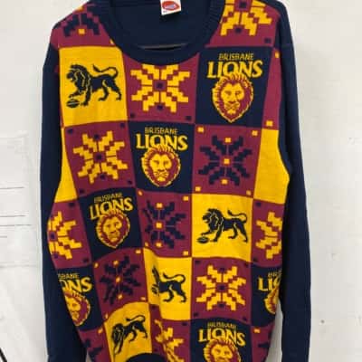 Brisbane lions AFL Mens  Size XXXL Sweater Blue / Maroon / Yellow 