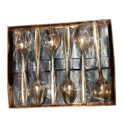 Vintage Set of 23K Gold Plated Set of Six Small Spoons Made in Japan 