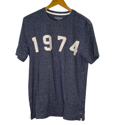 Gazman Mens  Size Plus Size Short Sleeve T-shirt Blue / White 