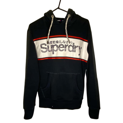 Superdry Mens Hoodie Size S Blue / White 