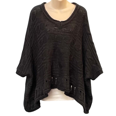 Bilgola Womens Size S Long Sleeve Top Black  