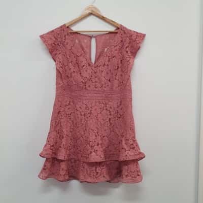 City Chic Women's Size M Sienna Lace Dress Rose Pink - New With Tags