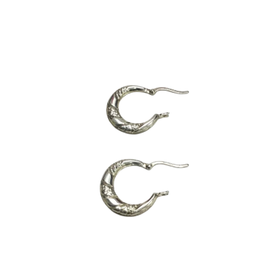 925 Silver Cossack-style Hoop Earrings With Filigree Pattern
