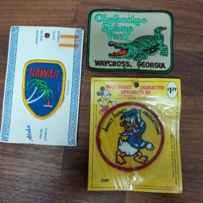 3 x Vintage Iron On / Sew On Badges / Patches - American