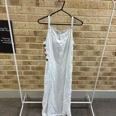 Katies Womens white button dress  Size 16 