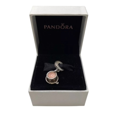 Divine Pandora Womens Silver Charm Teacup & Spoon Charm in Box