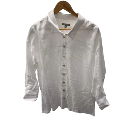 Yarra Trail Womens  Size 16 Button Up Top / Long Sleeve Shirt White 