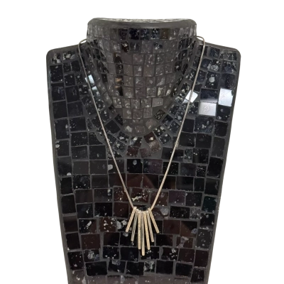 Vintage ITALY Sterling Silver (925) Square Snake Chain Necklace and Pendant Combo (10 grams)