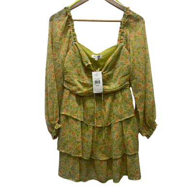 Miss Shop Womens Size 10 Casual Dress / Mini Dress Green / Pattern 