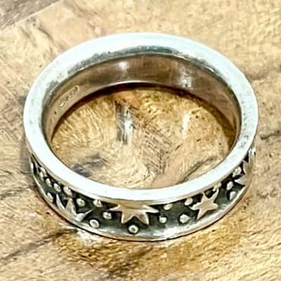 925 Silver Star Design Ring 