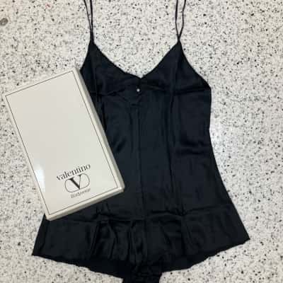Vintage Silk Valentino bodywear,  Size 2 Black  