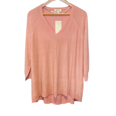 beme Size M Pink and Gold Knitted Jumper