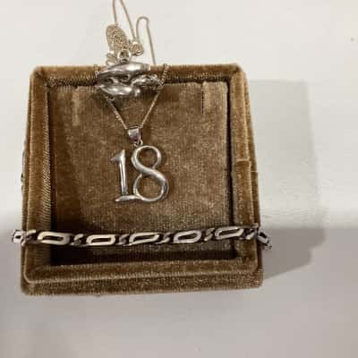  Womens Bracelet / Necklace / Ring Silver 