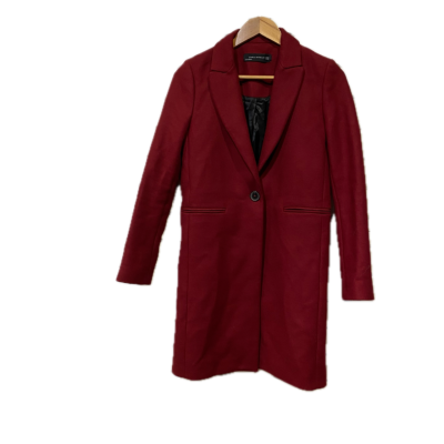 Zara Womens Coat Size XS Dark Red Wool Blend