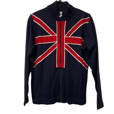  Womens nas Size S Zipper Jumper Navy Blue / Red / White 