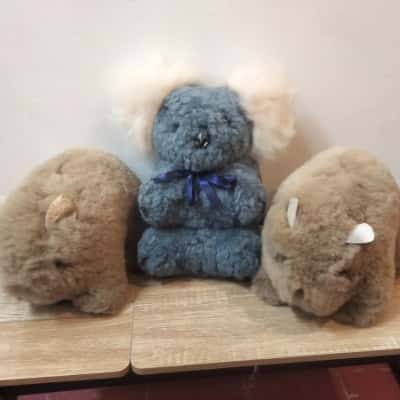 Vintage Stuffed Koala and 2 Wombat 