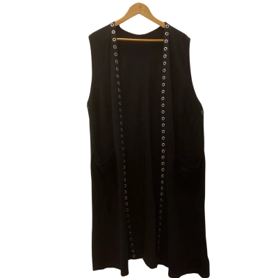 *BNWT* Taking Shape Women's Eyelet Long Bamboo Ponte Vest - Black - Size 18 