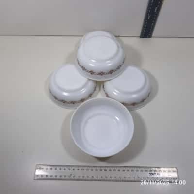 5x France Arcopal Soup Bowls Vintage 