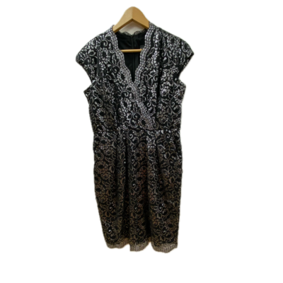 Alex Evenings Womens Dress Size 12 Black  / Silver 