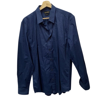  Mens  Antony Morato Size XL Slim -fit Black  / Navy Blue Long Sleeve Shirt