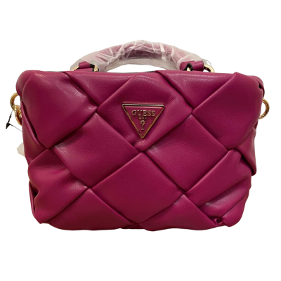 Guess Zaina Boysenberry Mini Woven Bag w/ Adjustable Strap