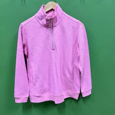 Fella Hamilton Retreat Zip Neck Top  Size S Quarter Zip Jumper Pink  Sorbet