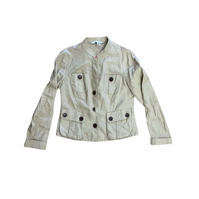 Laura Ashley Beige Button-Up Coat Size 10 