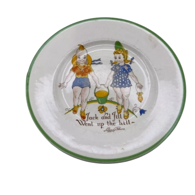 Vintage W.R. Midwinter Jack and Jill Child Plate CUBES