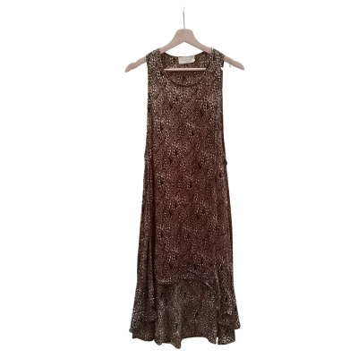  Womens Zimmermann 100% Silk Gold Chain Pattern Sleeveless Dress Size 0 