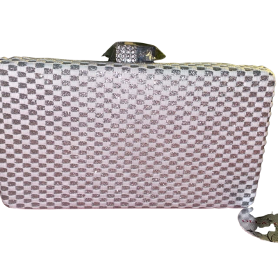  Olla Oh Women's Clutch White with Silver Chain BNWT