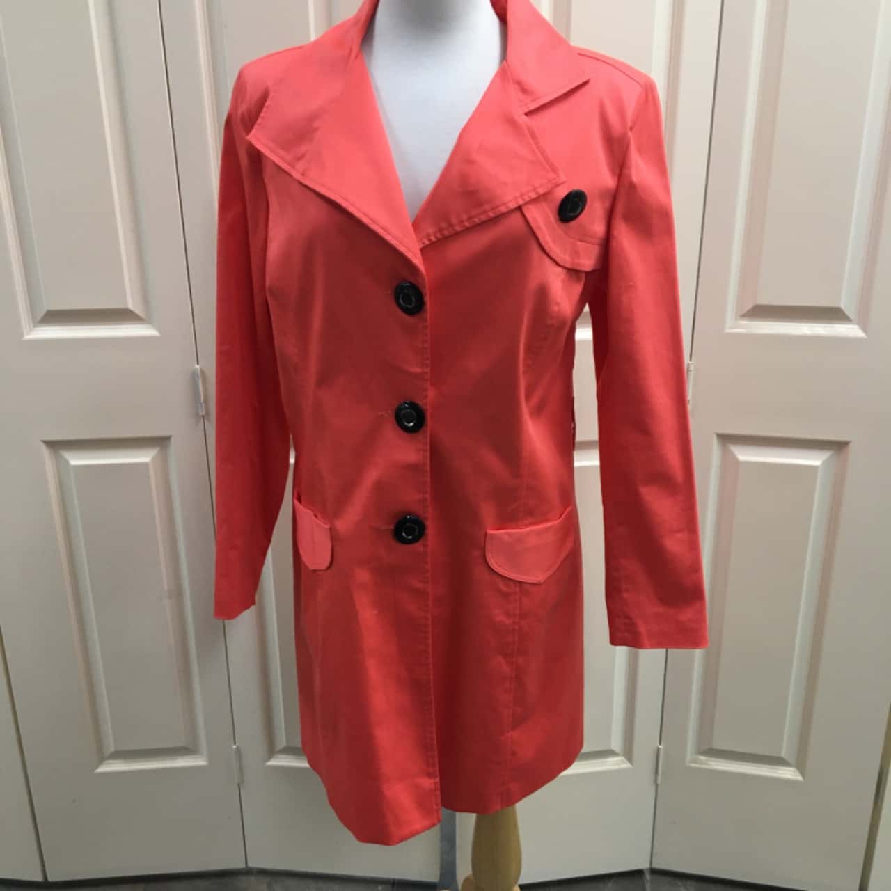 button up trench coat