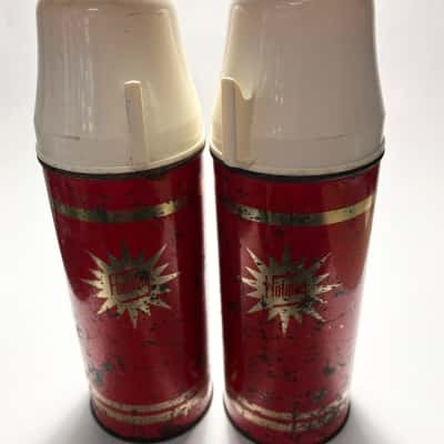 Vtg. Holiday Thermos x2 Made in England