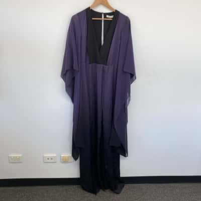 Halston Heritage Black Edtog Long Sleeve Side Split Maxi Dress  Size 8