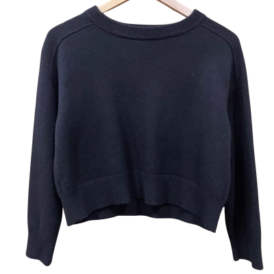 Country Road Black Wool-Blend Cropped Jumper Size XS