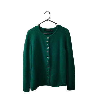 Merino Mink Women's  Size M Cardigan Green 