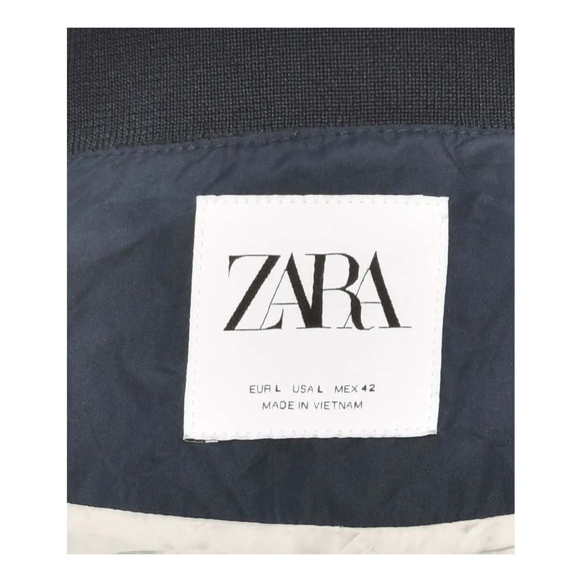 Zara Men's Size L Bomber Jacket Navy Blue (s)