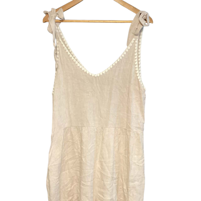 Ghanda linen jumpsuit  Size L Beige / White 