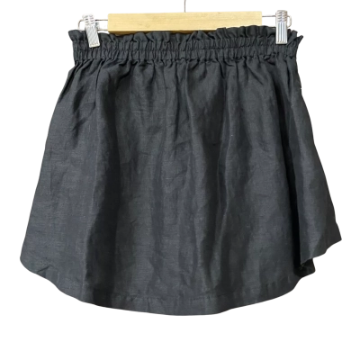 BNWT Seed Womens Size 6 Black Linen Mini Skirt  