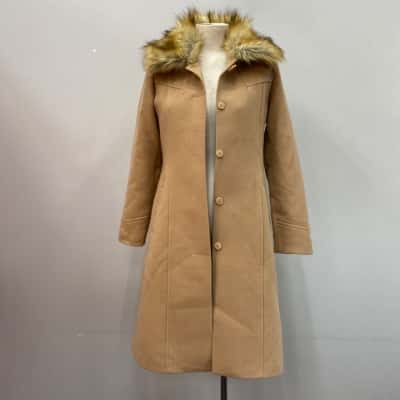 Gita Vintage Womens  Size 8-10 Winter Coat Brown / Natural 
