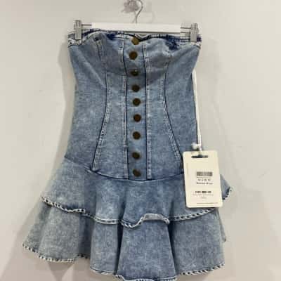 Here Comes The Sun Womens  Size 6 Blue Denim Dress