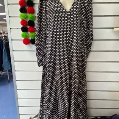 Seed Heritage Midnight Sky Geo Size 12 Long Sleeve Dress