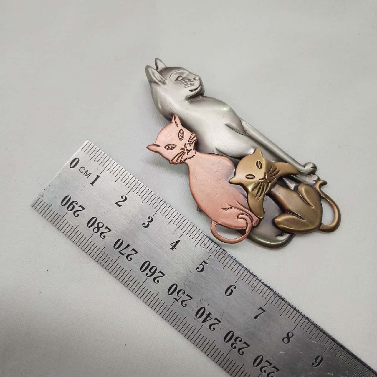 Fancy Trio Cat Brooch